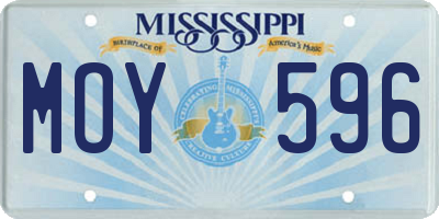 MS license plate MOY596