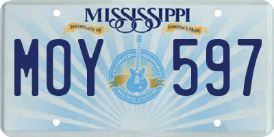 MS license plate MOY597