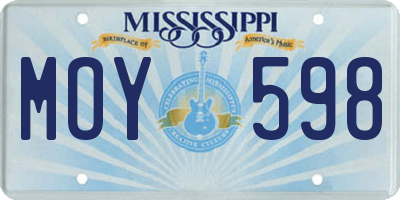 MS license plate MOY598