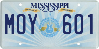 MS license plate MOY601