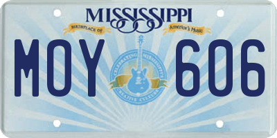 MS license plate MOY606