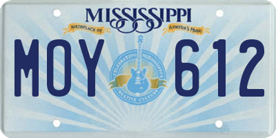 MS license plate MOY612