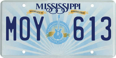 MS license plate MOY613