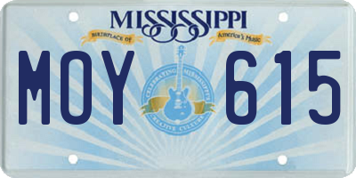 MS license plate MOY615