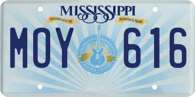 MS license plate MOY616