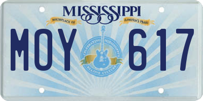 MS license plate MOY617
