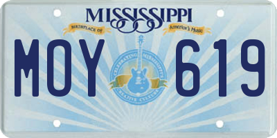 MS license plate MOY619