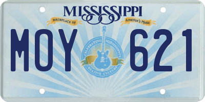 MS license plate MOY621