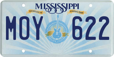 MS license plate MOY622