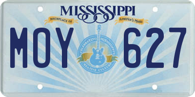 MS license plate MOY627