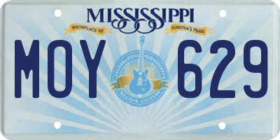 MS license plate MOY629