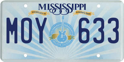 MS license plate MOY633