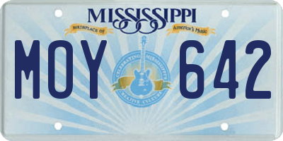 MS license plate MOY642