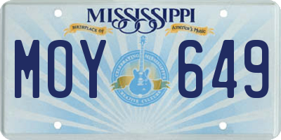 MS license plate MOY649