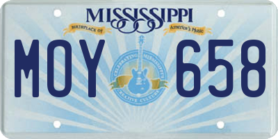 MS license plate MOY658