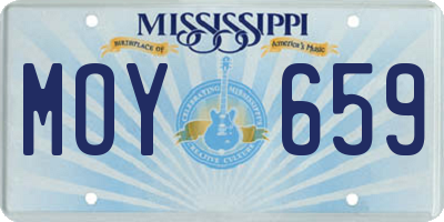 MS license plate MOY659