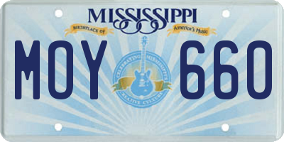 MS license plate MOY660
