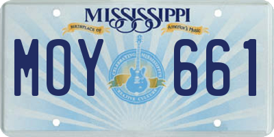 MS license plate MOY661