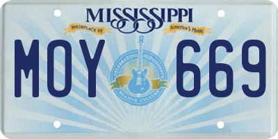 MS license plate MOY669