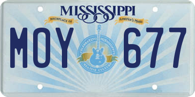 MS license plate MOY677