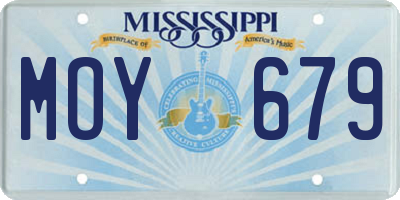 MS license plate MOY679