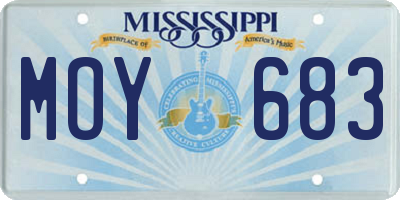 MS license plate MOY683
