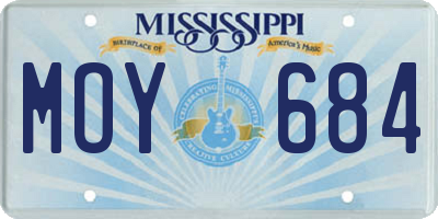 MS license plate MOY684