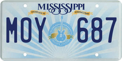 MS license plate MOY687