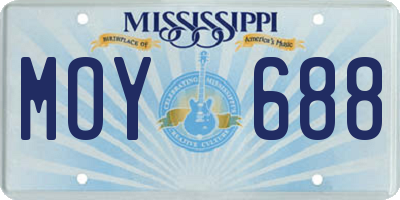 MS license plate MOY688