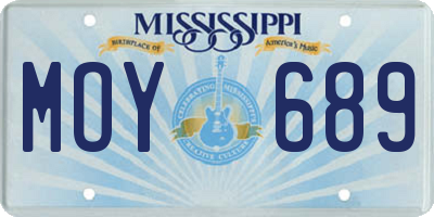 MS license plate MOY689