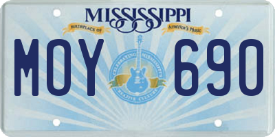 MS license plate MOY690