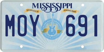 MS license plate MOY691