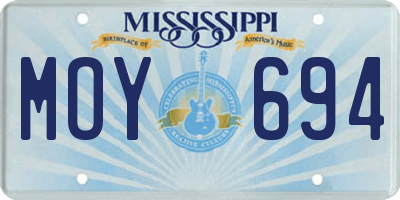 MS license plate MOY694