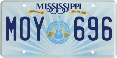 MS license plate MOY696