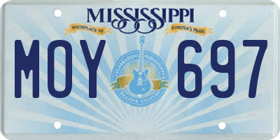 MS license plate MOY697