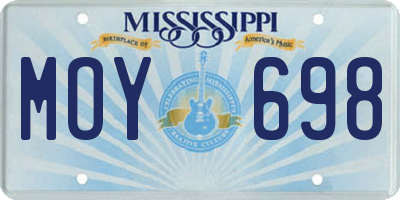 MS license plate MOY698