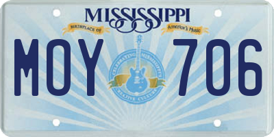 MS license plate MOY706