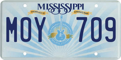 MS license plate MOY709
