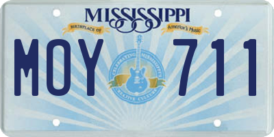 MS license plate MOY711