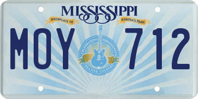 MS license plate MOY712