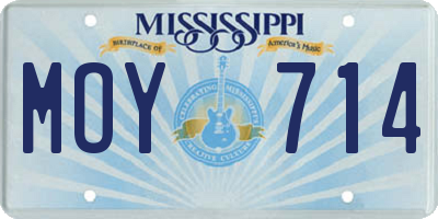 MS license plate MOY714