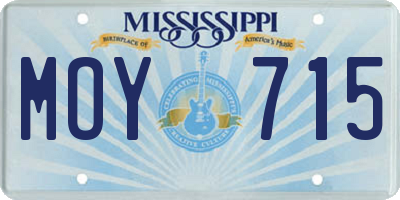 MS license plate MOY715