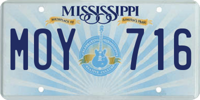 MS license plate MOY716