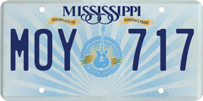MS license plate MOY717