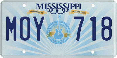 MS license plate MOY718