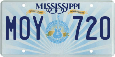 MS license plate MOY720