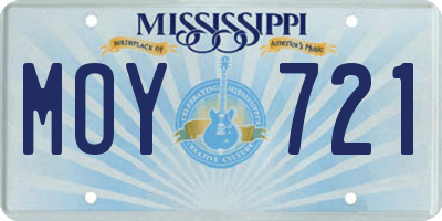 MS license plate MOY721