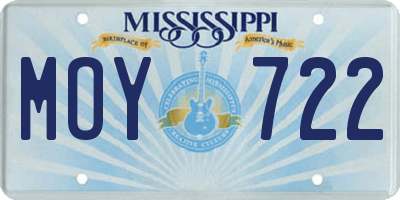 MS license plate MOY722