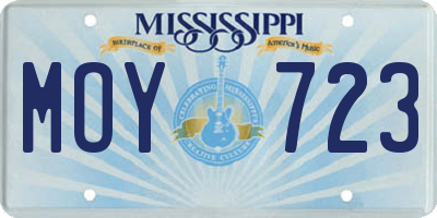 MS license plate MOY723