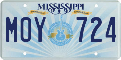 MS license plate MOY724